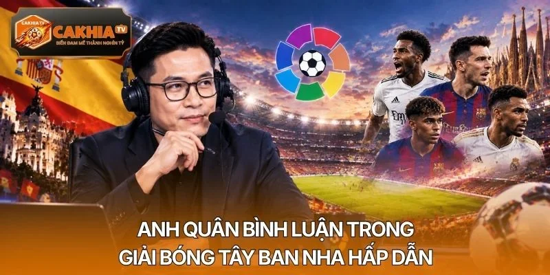 Anh Quân bình luận trong giải bóng Tây Ban Nha hấp dẫn