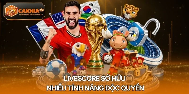 Livescore sở hữu nhiều tính năng độc quyền