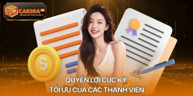 Quyền lợi cực kỳ tối ưu của các thành viên