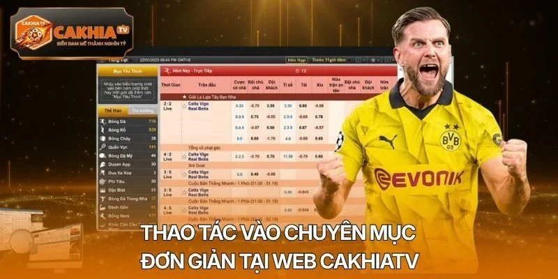 Thao tác vào chuyên mục đơn giản tại web Cakhiatv
